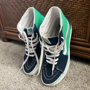 VANS Skateboard Shoes Sneakers Sk 8 Hi Top Off The Wall Mens 7.5 Women 9